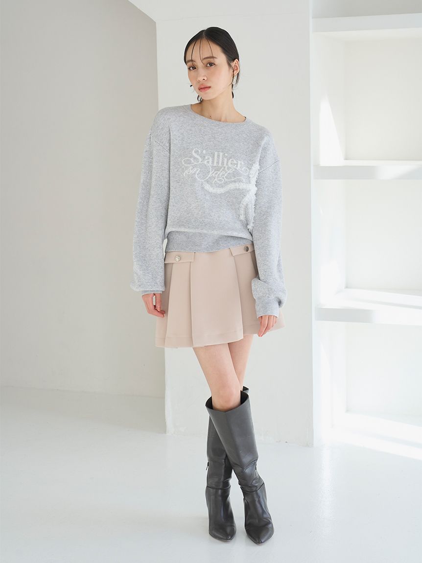 リボンモチーフジャガードニットプルオーバー(ニット)｜トップス