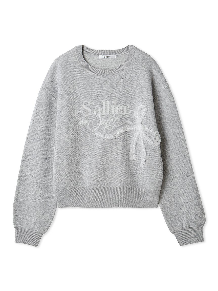 リボンモチーフジャガードニットプルオーバー(ニット)｜トップス