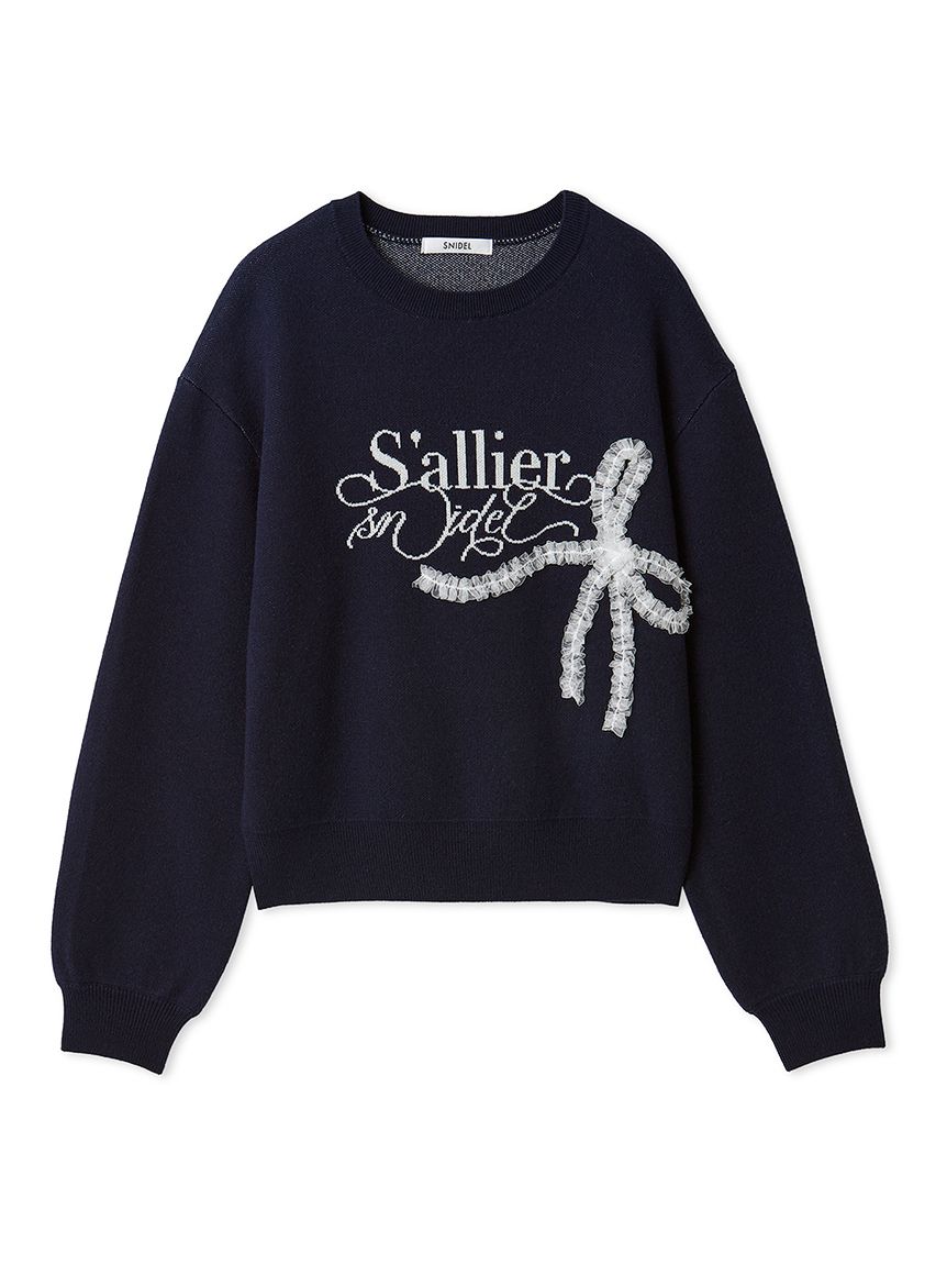 リボンモチーフジャガードニットプルオーバー(ニット)｜トップス