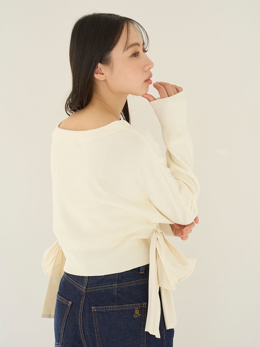 リボンドッキングカーディガン(カーディガン)｜トップス｜SNIDEL