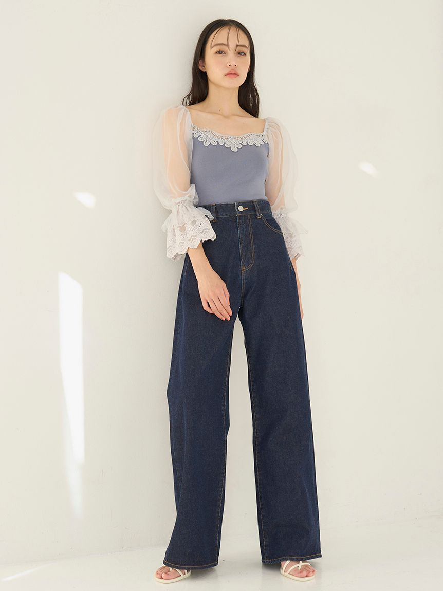 レースニットドッキングプルオーバー(ニット)｜トップス｜SNIDEL
