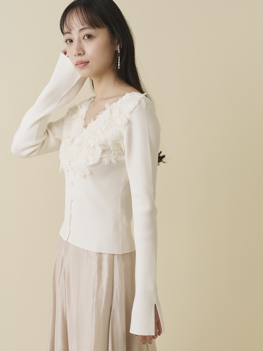 モチーフレースニットプルオーバー(ニット)｜トップス｜SNIDEL