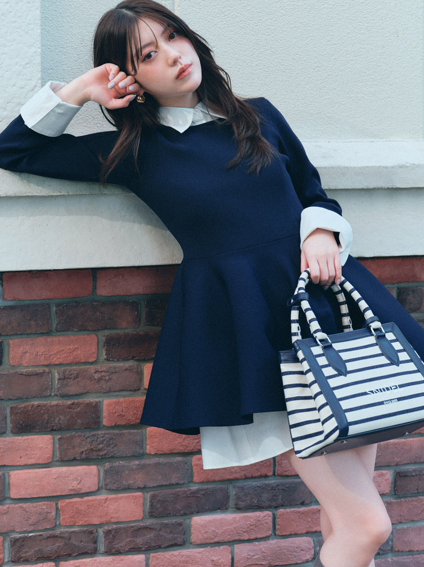 シャツレイヤードニットチュニック(チュニック)｜トップス｜SNIDEL