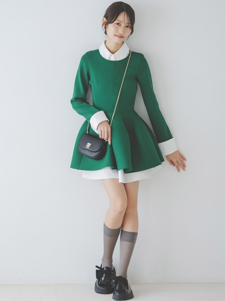 snidel シャツレイヤードニットチュニック シャツレイヤードニットチュニック(ニット)｜トップス｜SNIDEL