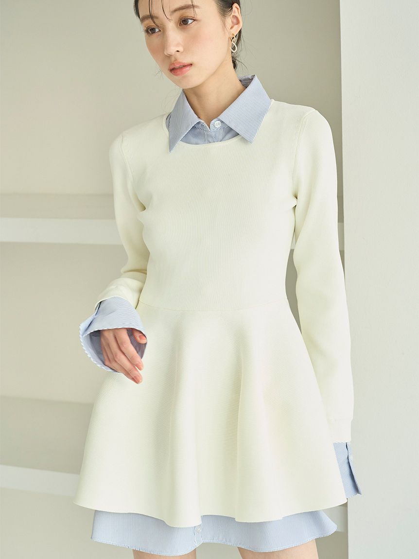 シャツレイヤードニットチュニック(チュニック)｜トップス｜SNIDEL