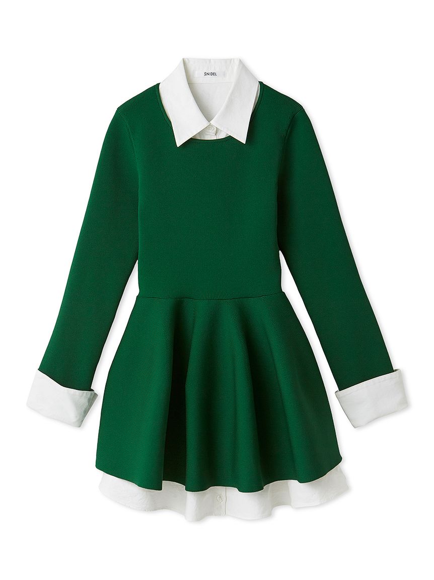 シャツレイヤードニットチュニック(ニット)｜トップス｜SNIDEL