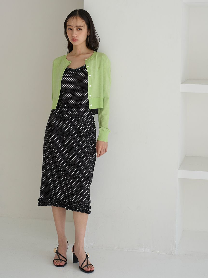 snidel スナ UVカットベーシックニットカーディガン 黄色 SNIDEL（スナイデル） カーディガン UVカットベーシックニット