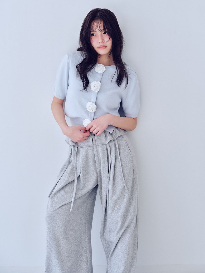 snidel♡モチーフボタンニットガウン SNIDEL｜【WEB限定/ROSE Collection】モチーフボタンニット