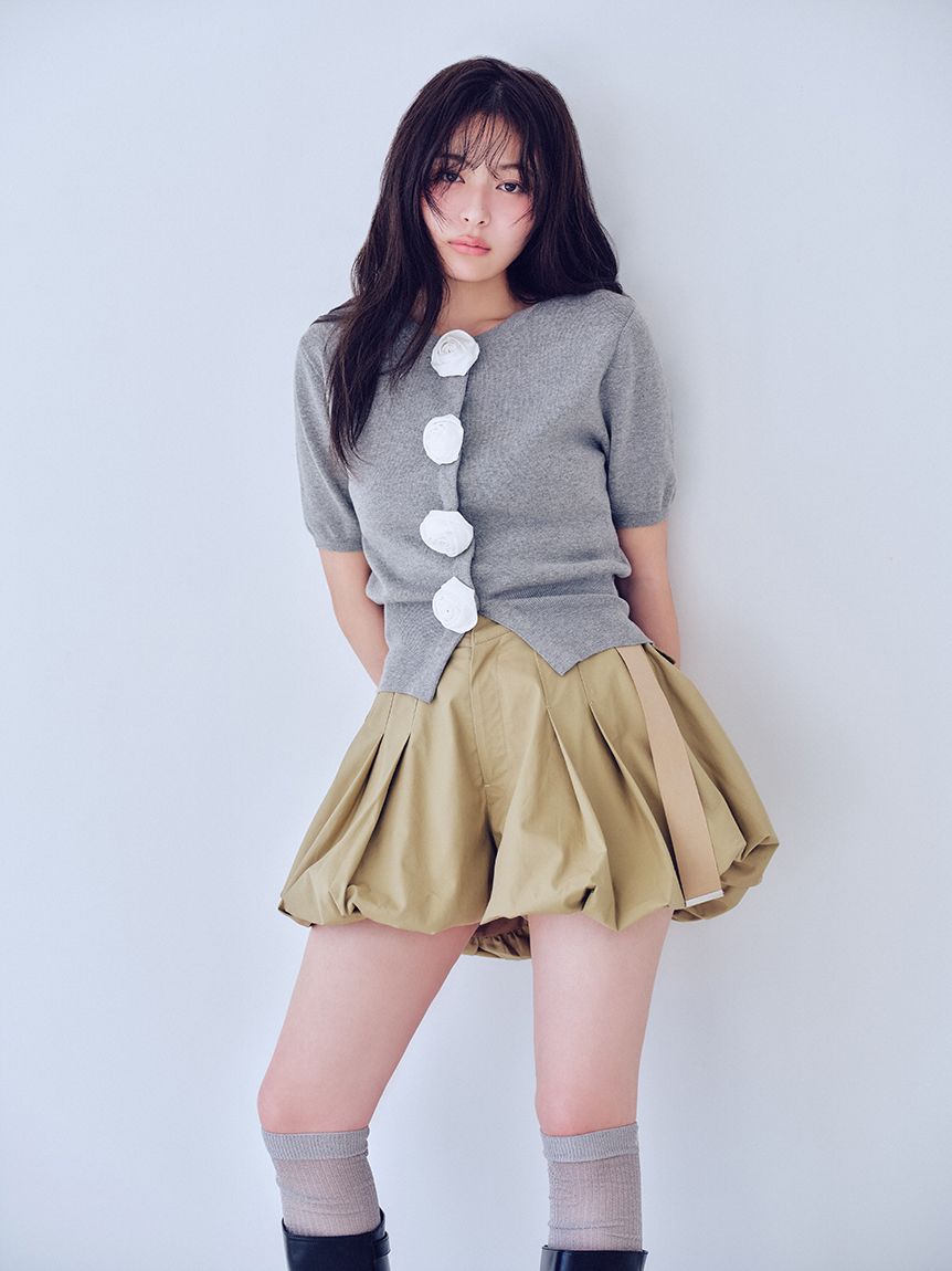 snidel♡モチーフボタンニットガウン SNIDEL｜【WEB限定/ROSE Collection】モチーフボタンニット