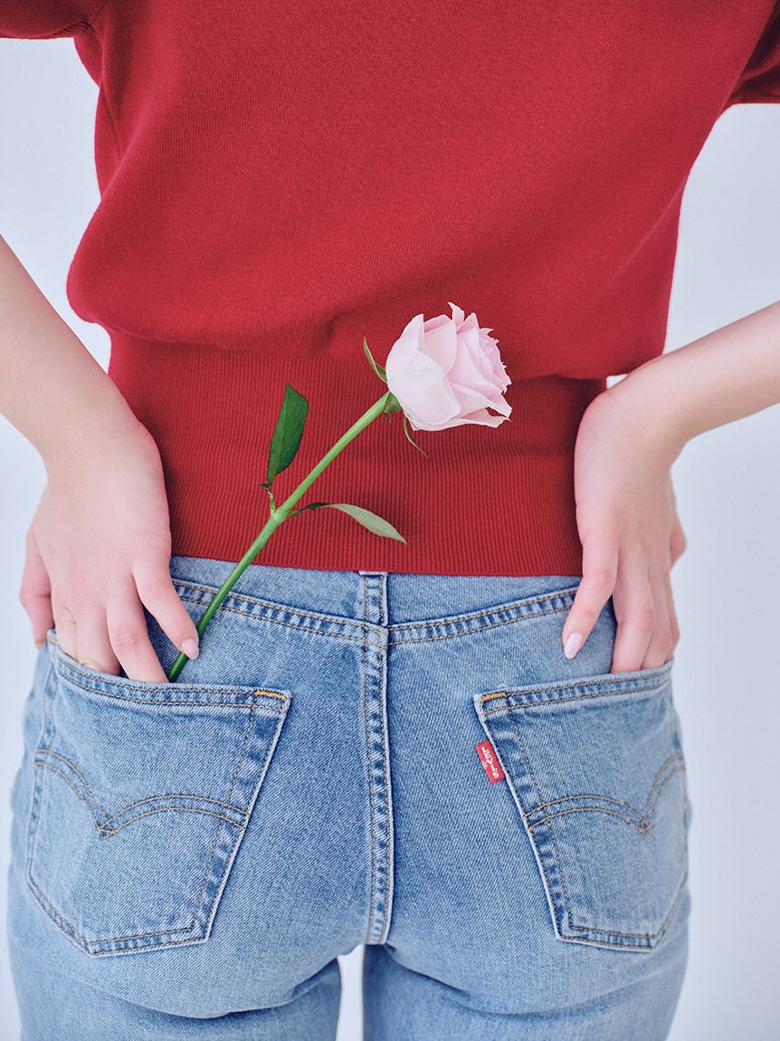 WEB限定/ROSE Collection】モチーフボタンニットカーディガン