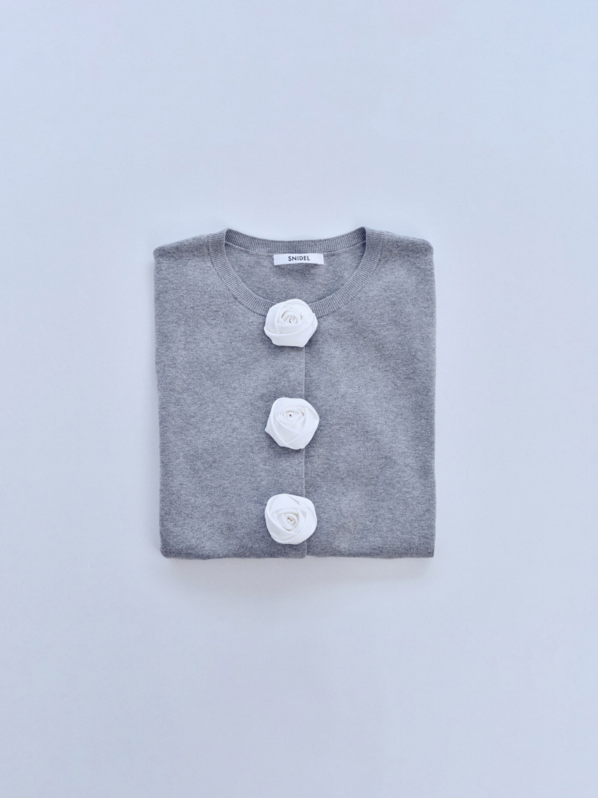 WEB限定/ROSE Collection】モチーフボタンニットカーディガン