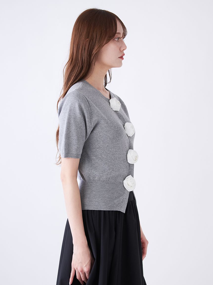 【SNIDEL/ROSE Collection】モチーフボタンニットカーディガン WEB限定/ROSE Collection】モチーフボタンニットカーディガン(ニット