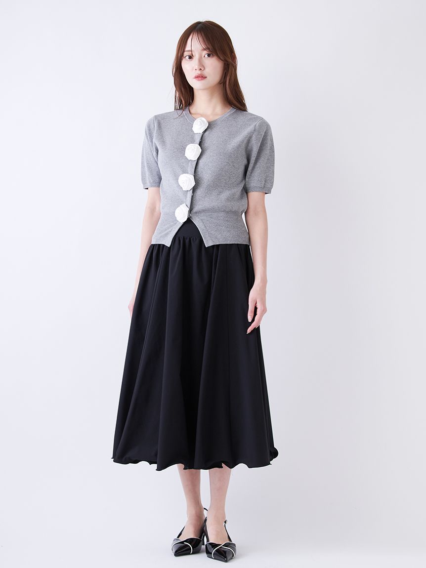期間限定値下げ！snidel スナイデル モチーフボタンニットガウン ピンク スナイデル SNIDEL 【WEB限定/ROSE Collection】モチーフボタンニット
