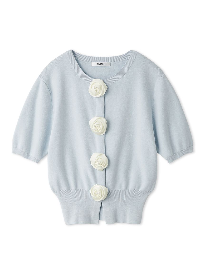 WEB限定/ROSE Collection】モチーフボタンニットカーディガン