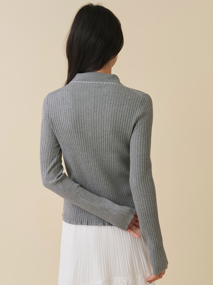 カラーテクスチャードニットカーディガン(カーディガン)｜トップス