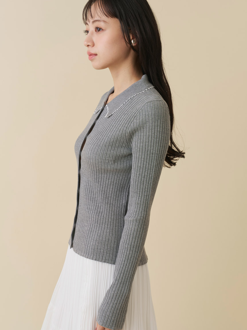 カラーテクスチャードニットカーディガン(カーディガン)｜トップス