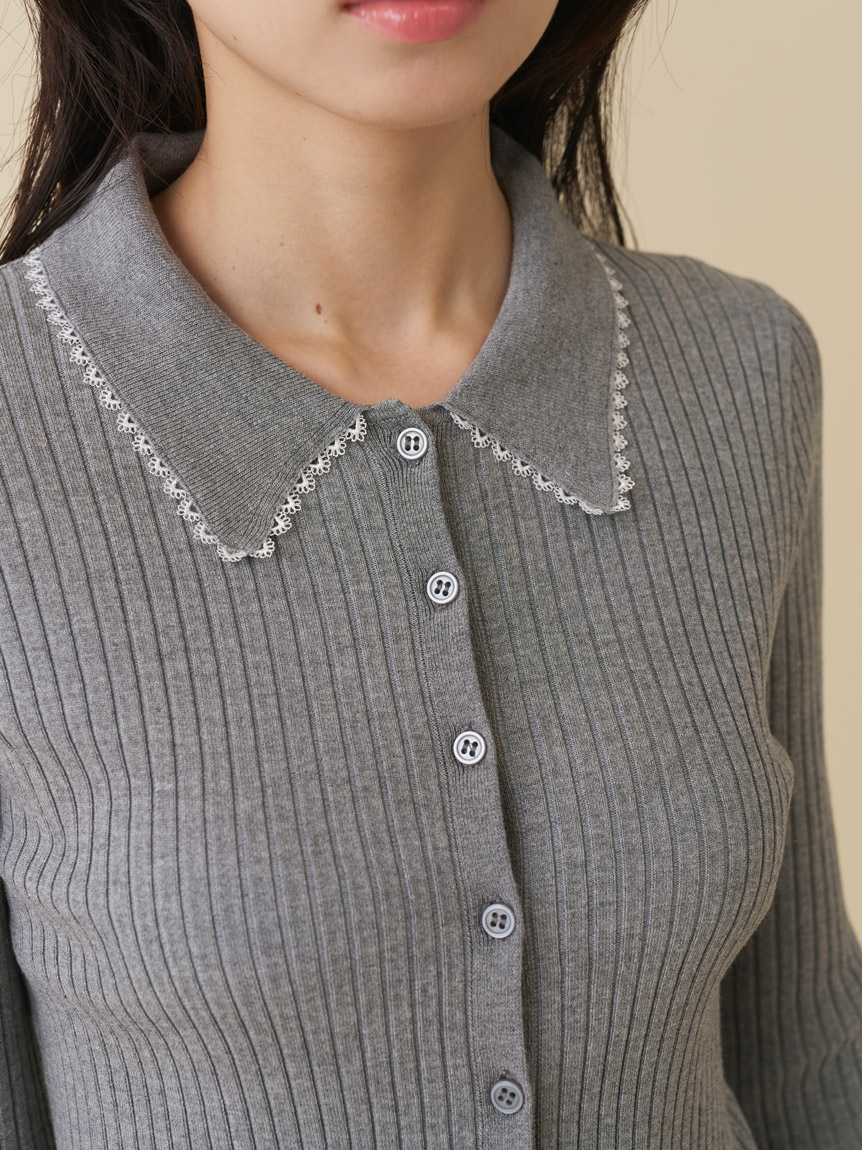 カラーテクスチャードニットカーディガン(カーディガン)｜トップス