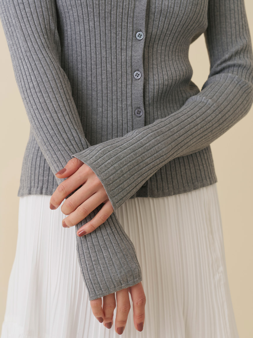 カラーテクスチャードニットカーディガン(カーディガン)｜トップス