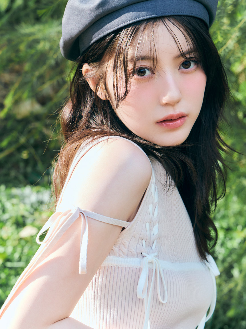 snidel♡レースアップニット レースアップリボンデザインニットプルオーバー(ニット)｜トップス