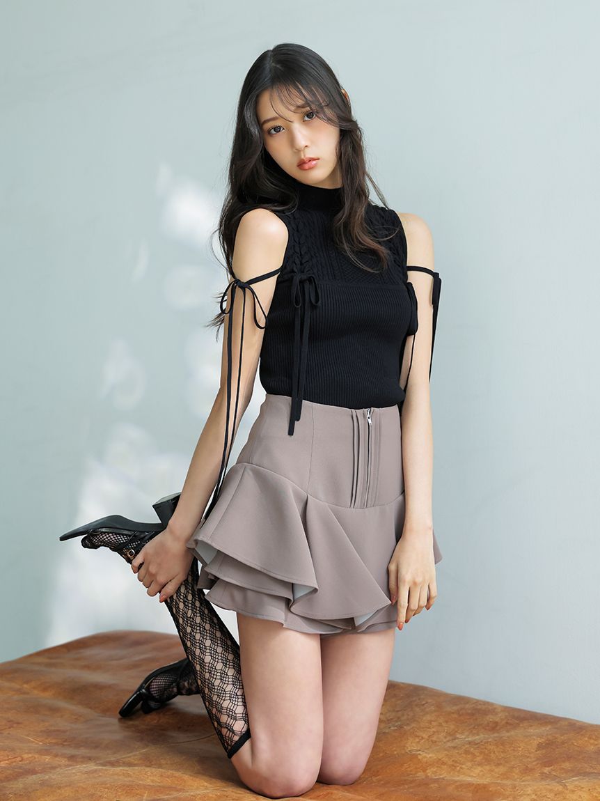snidel♡レースアップニット レースアップリボンデザインニットプルオーバー(ニット)｜トップス