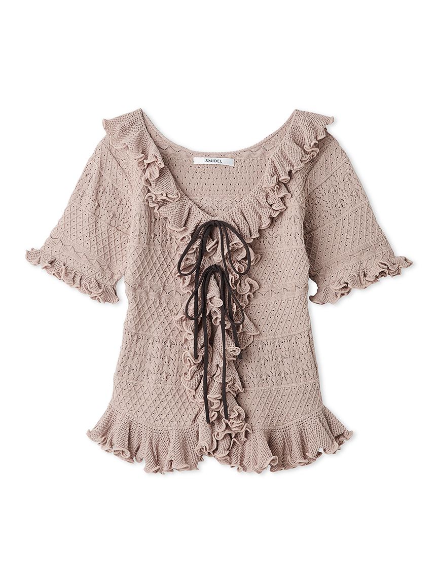 ♡新作♡定価以下♡snidel♡フリルノースリニットトップス♡新品♡ 楽天市場】スナイデル SNIDEL チュールフリルノースリニットプル