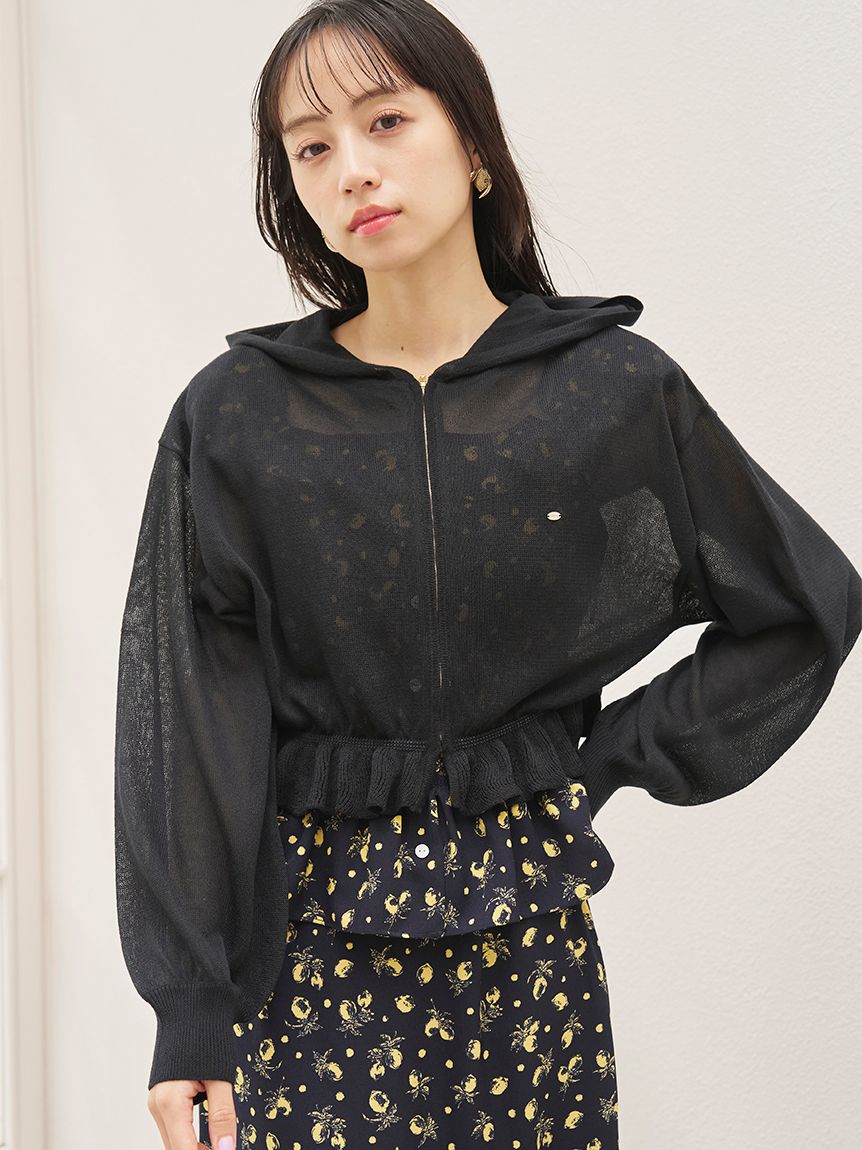 接触冷感】シアーニットパーカー(Tシャツ・カットソー)｜トップス