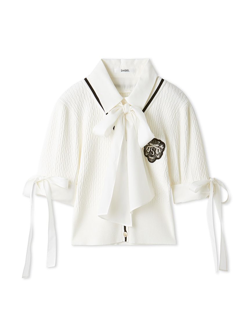 シャツカラーエンブレムニットプルオーバー(ニット)｜トップス｜SNIDEL