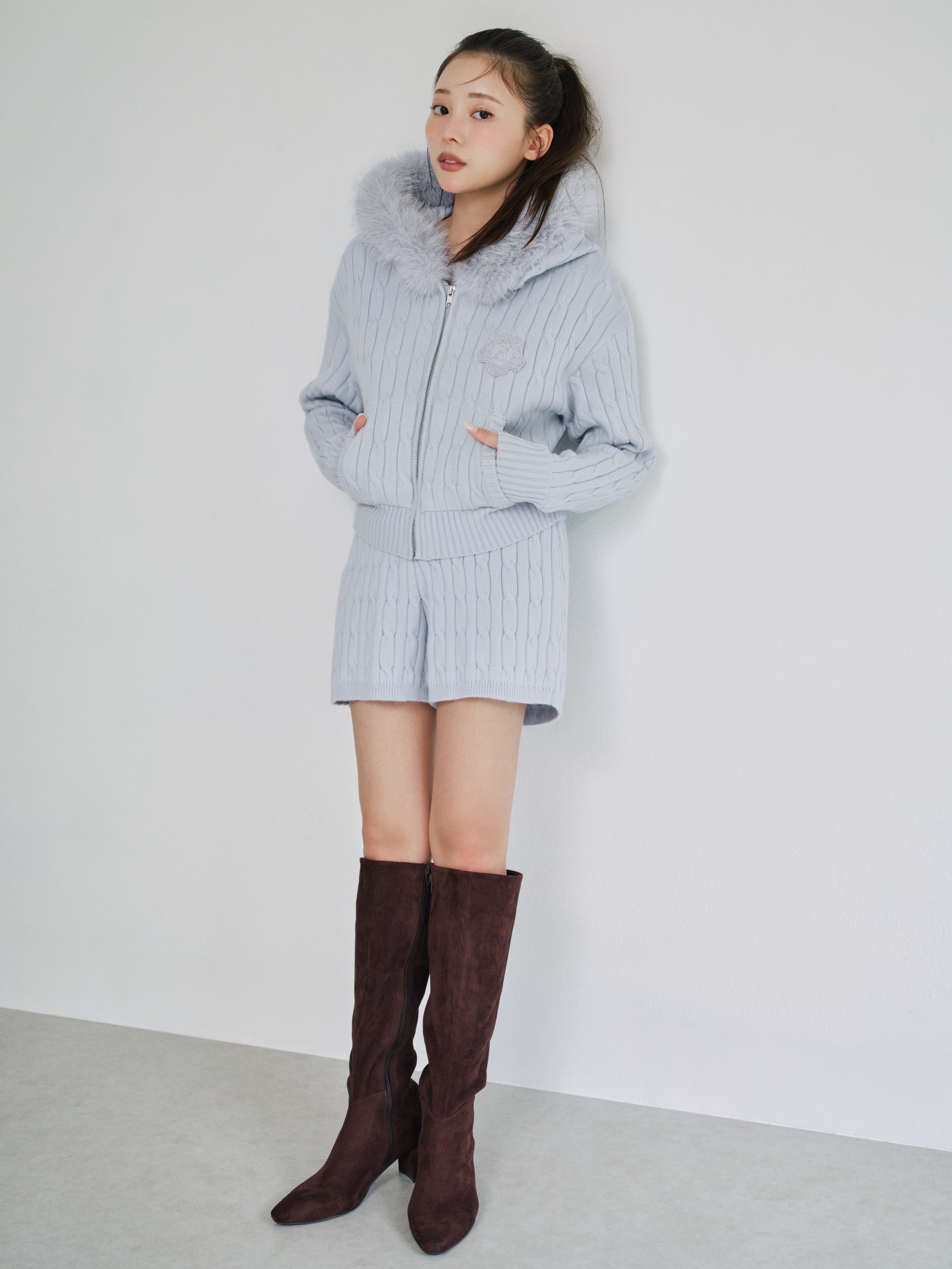 完売色♥️新作新品✨ SNIDEL スナイデル ファーティペット✨ IVR セットアップ対応】ファーニットフーディー(ニット)｜トップス｜SNIDEL