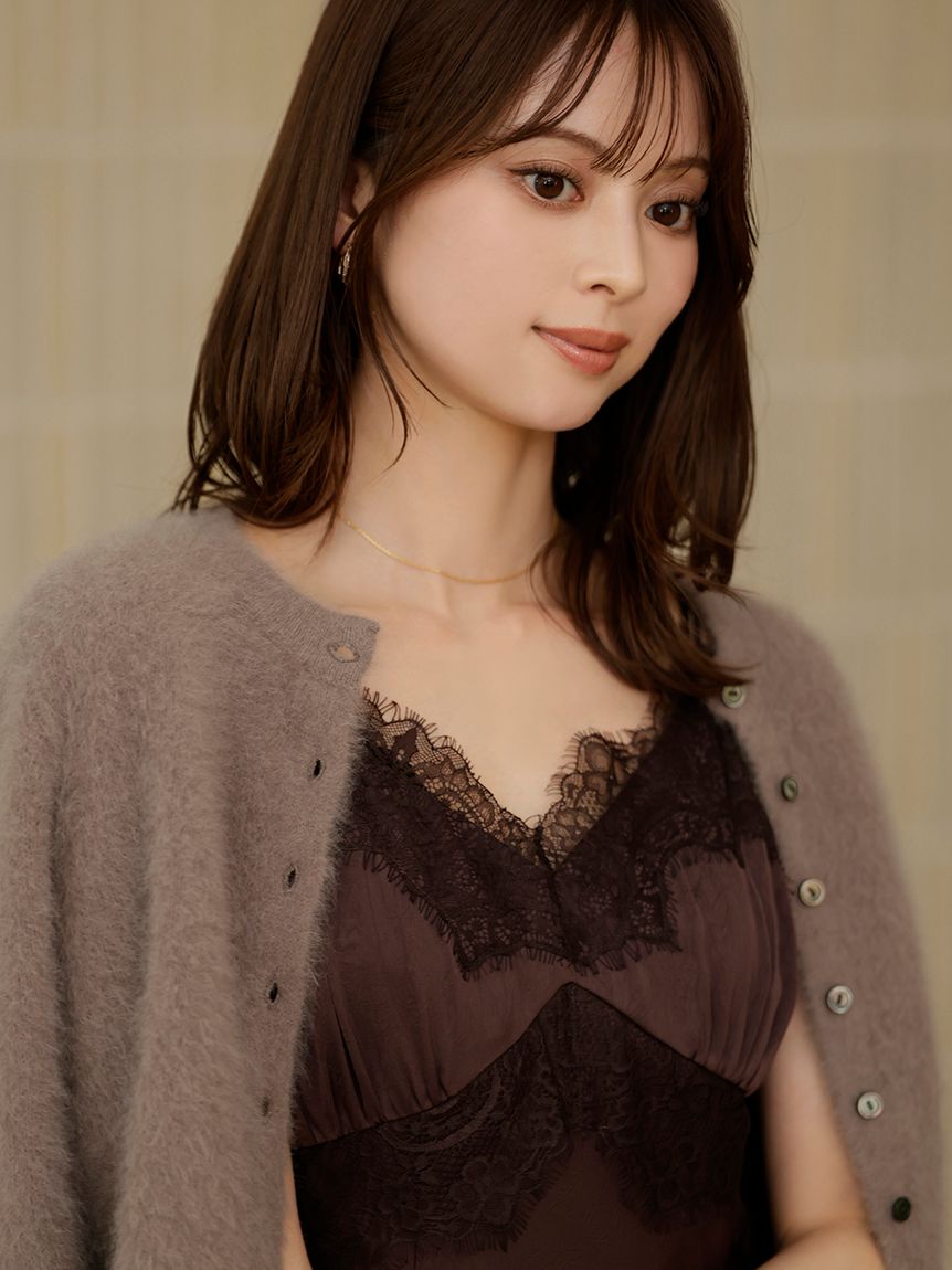 HIGH QUALITY】フォックスカシミヤクルーネックカーディガン(ニット